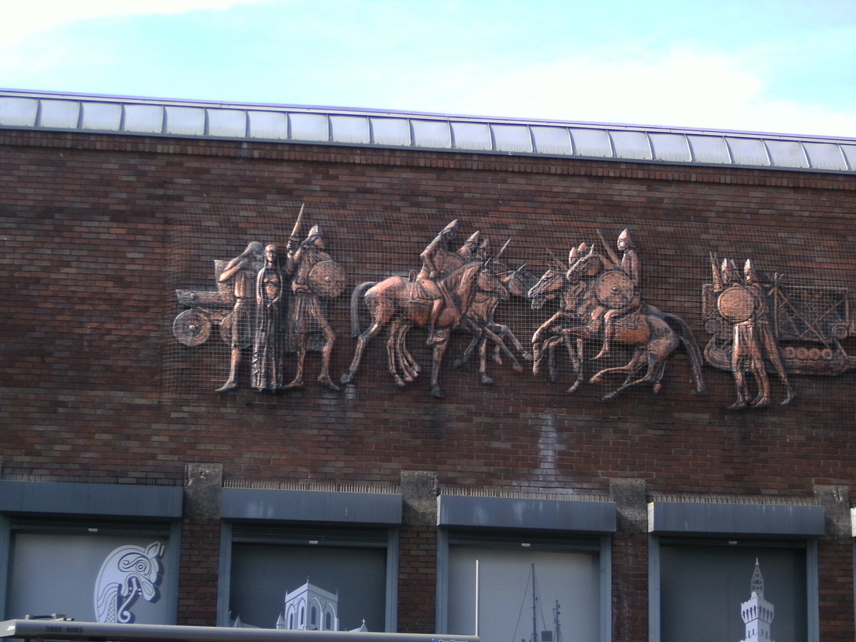 Viking mural at Grimsby